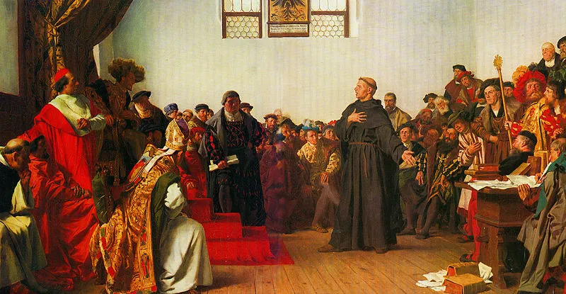 Luther standing here at the Diet of Worms